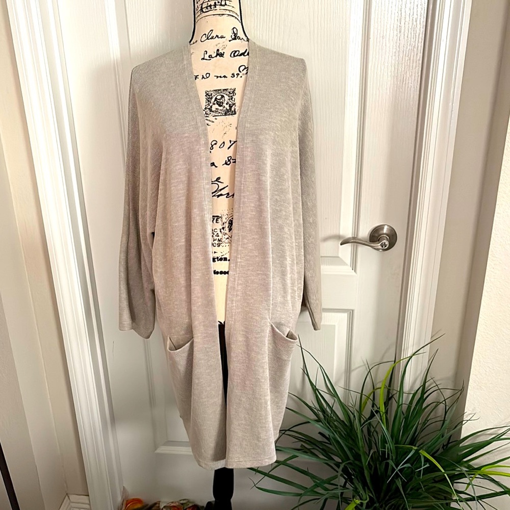 Anthropologie Donni Elegant Ribbed Duster. NWT